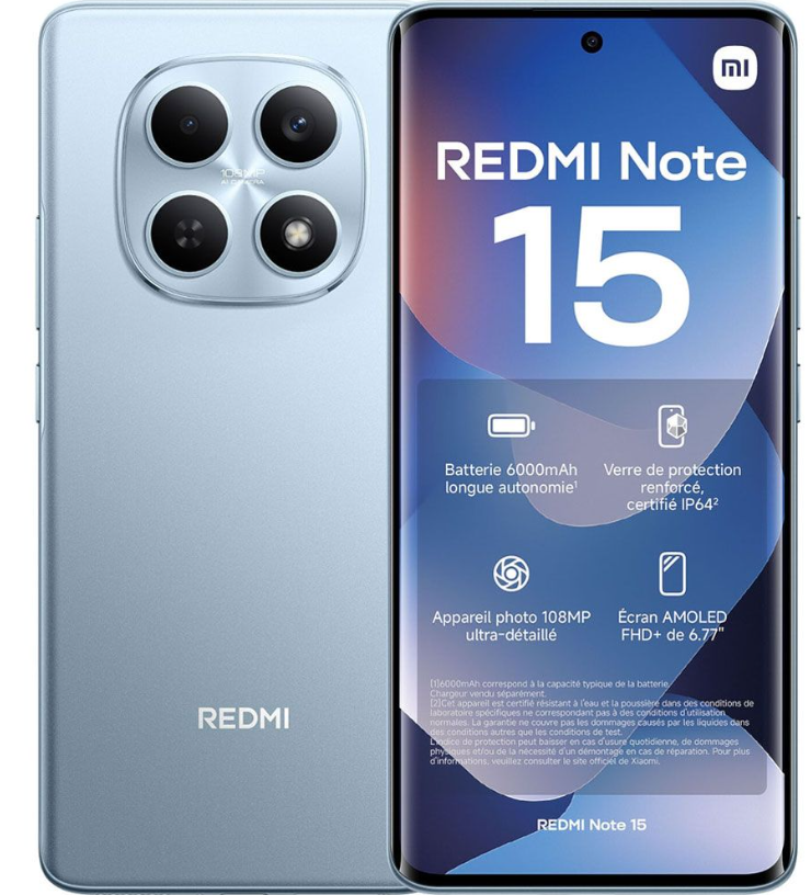 محصول گوشی موبایل شیائومی مدل Redmi Note 15 5G دو سیم کارت ،ظرفیت256 مگابایت و رم 8 گیگابایت - نات اکتیو-رجیستری شده